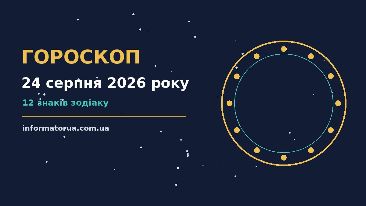 Гороскоп на 24 серпня 2026 року: настрій і шанси дня про події, зустрічі та вибір